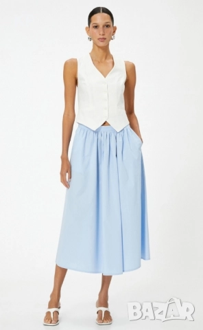 Нова разкроена пола с висока талия KOTON размер XL , снимка 2 - Поли - 51549700