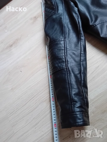 мъжко зимно кожено яке с подплата, еко кожа, изкуствена кожа, снимка 4 - Якета - 52864880