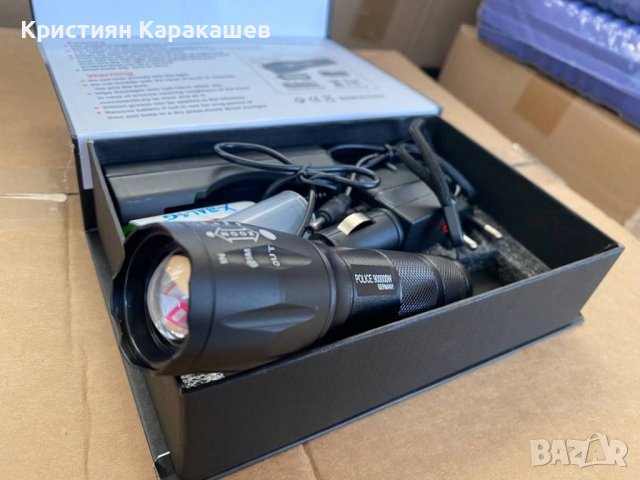 Мощен акумулаторен фенер с cree led диод 2500w ZOOM T6, снимка 5 - Къмпинг осветление - 42121445