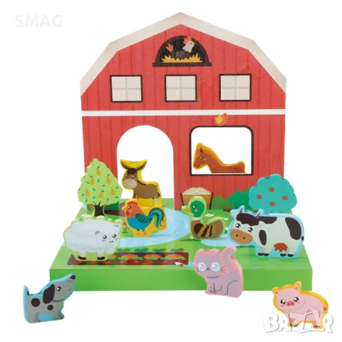 Комплект дървени строителни блокове Фигури на ферми и животни 15 бр. S_1245270