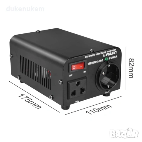 Трансформатор за напрежение 500VA/500W,  110V-220V, тороидален конвертор, снимка 6 - Друга електроника - 53372591