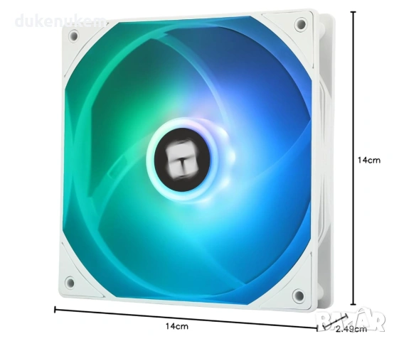 PWM вентилатор TL-C14CW-S 140 mm – тих, ARGB, бял, снимка 7 - Други - 53256979