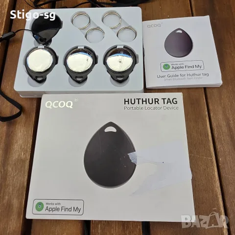 Чисто нов комплект Смарт Bluetooth Тракери QCOQ Huthur Tag (4 бр.) – Работи с Apple Find My