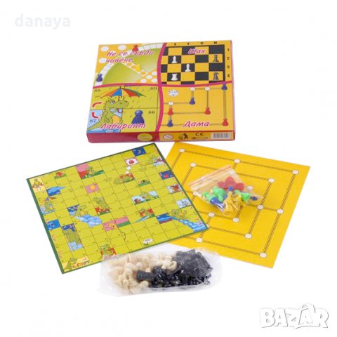 1554 Игра 4 в 1 - Не се сърди човече, Дама, Шах, Лабиринт, снимка 2 - Други - 29446598