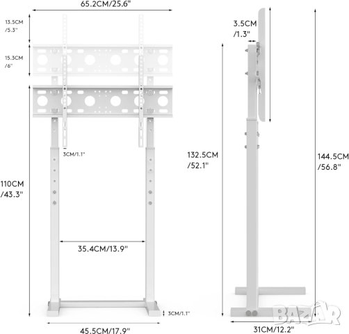 Стойка за телевизор U-700A-WT, снимка 4 - Стойки, 3D очила, аксесоари - 42837823