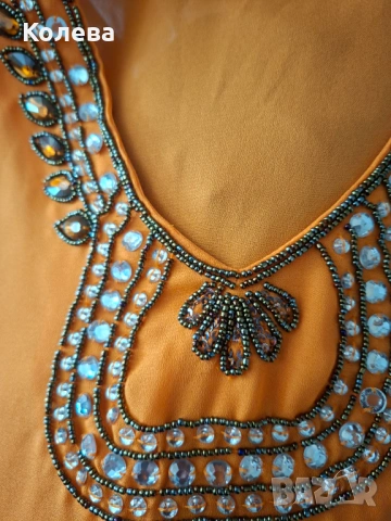 Оранжева дамска блуза, снимка 2 - Туники - 54099615