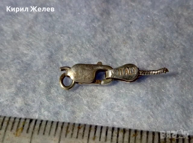 СТАРА СРЕБЪРНА КАРАБИНКА ЗАКОПЧАЛКА За КОЛИЕ ЛАНЕЦ ВЕРИЖКА ГРИВНА СРЕБРО 925 IYALY 34327, снимка 2 - Гривни - 50510834