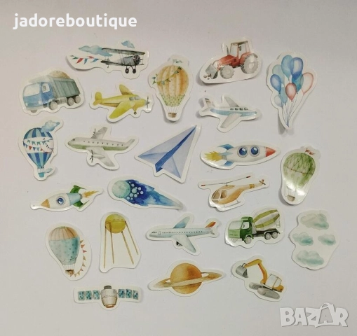 Скрапбук стикери за декорация планер 23 бр /комплект - различни видове, снимка 17 - Други - 38248929