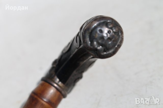 Стар бастун от бамбук със сребърна дръжка, снимка 13 - Колекции - 38300242