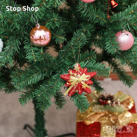 LED Изкуствена коледна елха PVC зелена 180см, снимка 4 - Декорация за дома - 38136440