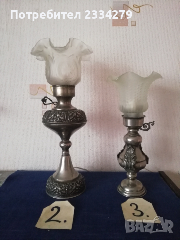 Стари настолни нощни лампи, тип,, газени лампи" изработени в различни ателиета и държави ., снимка 5 - Настолни лампи - 37461445