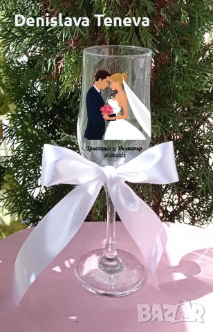 Сватбени чаши, снимка 3 - Сватбени аксесоари - 40412653