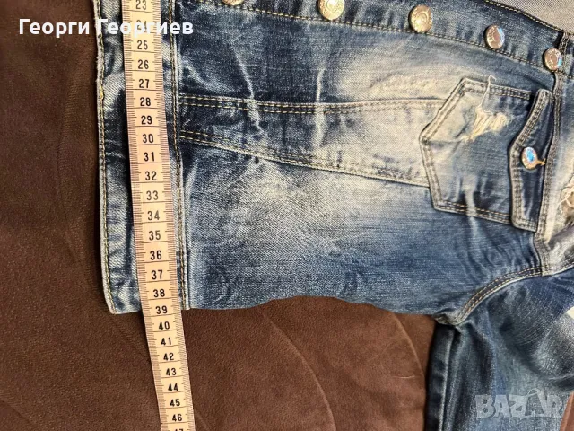 Уникално дънково яке с жълти акценти и дантела, снимка 7 - Якета - 49518331