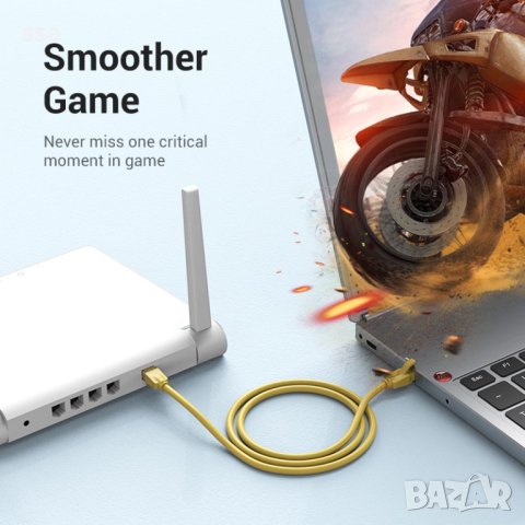 Vention Кабел LAN UTP Cat.6 Patch Cable - 2M Yellow - IBEYH, снимка 4 - Кабели и адаптери - 44231389