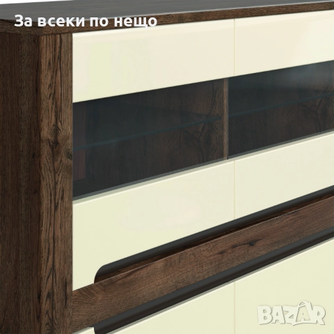 Скрин RUSO KOM3W3D корпус дъб април/фронт перлен лак Код P1809, снимка 3 - Скринове - 53001991