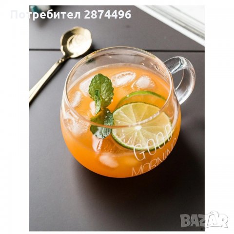 2913 Изящна голяма прозрачна чаша за кафе и топли напитки, снимка 5 - Домашни напитки - 35355304