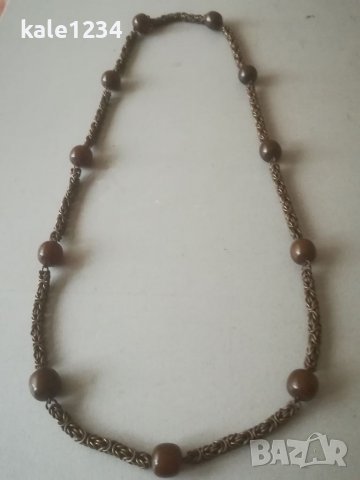 Руски накит. Кехлибар. Гердан. Колие. Синджир. Vintage. Hand made, снимка 2 - Колиета, медальони, синджири - 38157554