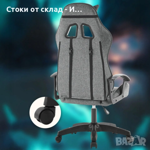 Ергономичен геймърски офис стол с лумбална и шийна опора – комфорт за игра и работа без умора, снимка 4 - Столове - 53060628