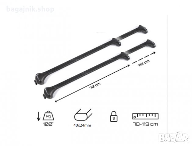 Напречни греди MODULA OVAL BAR за стандартни покривни релси, снимка 6 - Аксесоари и консумативи - 35371316