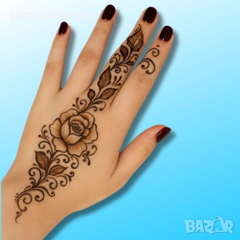 Ръчно рисувани временни татуировки с къна, снимка 3 - Други услуги - 54122584