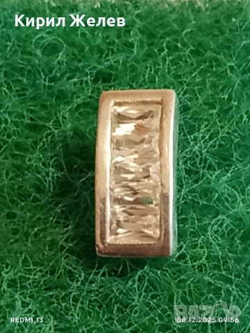 Елегантно сребърно бижу с голям кристал 29709, снимка 4 - Колиета, медальони, синджири - 52686085