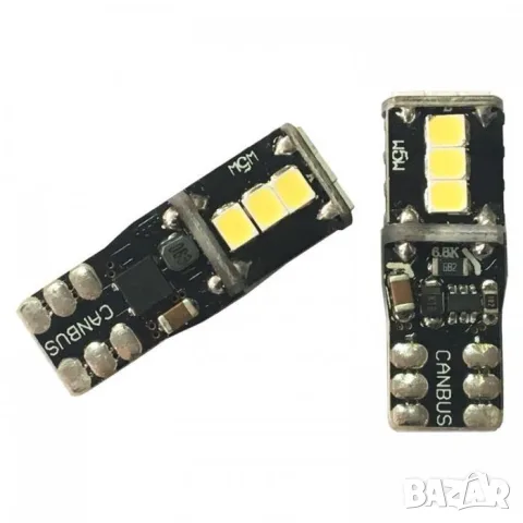 LED крушки T10 12V 6000K 9 SMD 2 броя, снимка 3 - Аксесоари и консумативи - 55865024