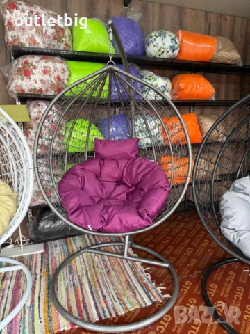 Люлка-градинска люлка висяща, тип яйце,гнездо, снимка 7 - Градински мебели, декорация  - 52235682