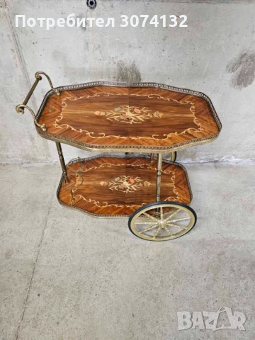 Количка за сервиране с интарзия, снимка 4 - Други - 50667923