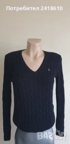 POLO Ralph Lauren Cable Pima Cotton  V - Neck Size M  ОРИГИНАЛ! Дамски Пуловер!