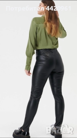 Кожен панталон на Зара, снимка 2 - Панталони - 52263250