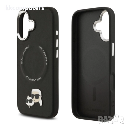 Оригинален кейс Karl Lagerfeld Karl and Choupette Pins MagSafe и Протектор За iPhone 17 (6.3), Черен, снимка 4 - Калъфи, кейсове - 52213333