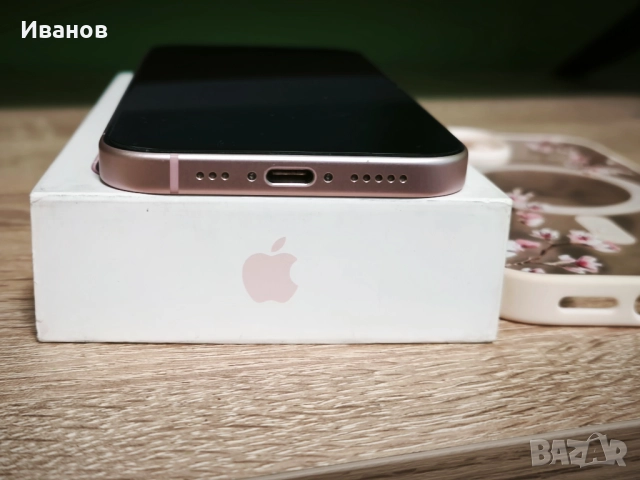 •Отличен• iPhone 15 128GB Pink, снимка 5 - Apple iPhone - 52952497