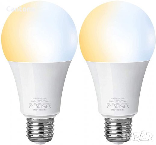10W, 900LM Smart Wi-Fi LED Light Bulb, 2700-6500К, Alexa, Google Home, снимка 1 - Крушки - 33733037
