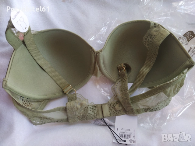 Нов дантелен зелен сутиен с етикет , снимка 5 - Бельо - 53120756