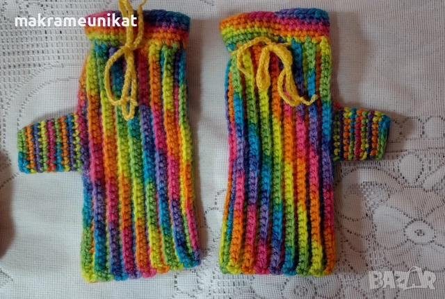 Комплект, лот шапка, ръкавици без пръсти, и лента за глава, нов, ръчно плетиво , снимка 7 - Шапки - 52865882