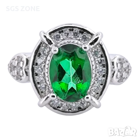 СРЕБЪРЕН ВИСУЛКА СЪС ЗЕЛЕН ТОПАЗ, снимка 5 - Колиета, медальони, синджири - 52296017