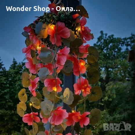 Соларна висяща саксия с LED осветление Living & Garden – 60 LED, топло бяло, снимка 2 - Соларни лампи - 50919789