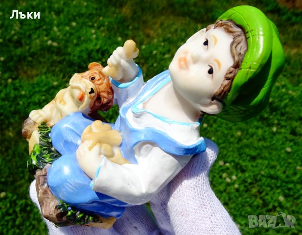 Немска порцеланова статуетка Дете с куче. , снимка 4 - Статуетки - 37120900
