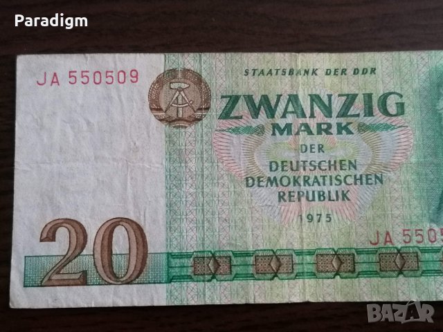 Банкнота - Германия - 20 марки | 1975г., снимка 2 - Нумизматика и бонистика - 35275371