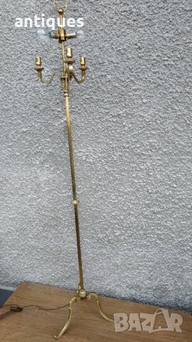 Стар месингов свещник - лампа - Английски - Антика, снимка 2 - Антикварни и старинни предмети - 37860934