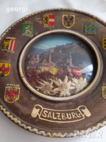 Немска дървена декоративна чиния за стена, снимка 6 - Декорация за дома - 35317718