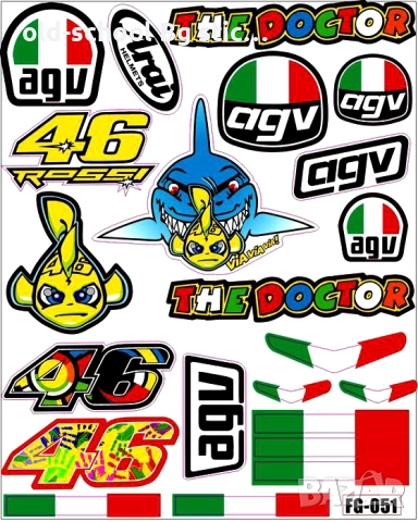 Мото Стикери {Валентино Роси}, снимка 8 - Други - 52601756