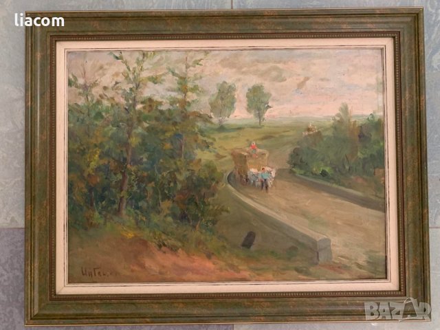 ИВАН ГЕЦОВ масло пейзаж около 1945-50 г., снимка 5 - Картини - 33757917