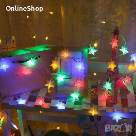 Коледни LED лампички със зездички, снимка 5 - Лед осветление - 42891007