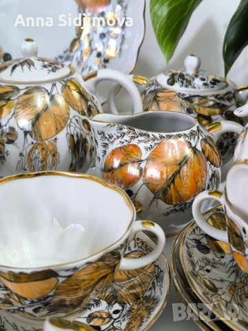 Руски порцелан ЛФЗ сервиз за чай , снимка 4 - Сервизи - 51673920