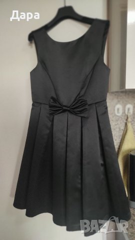 Официална черна сатенена рокля , снимка 3 - Рокли - 37608732