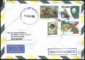 Пътувал плик с марки Кораби 2007 Флагове съвместно издание с Ливан 2005 от Бразилия