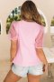Дамска памучна блуза в розово с ръкави от тюл на точки, снимка 10