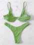 Секси бикини едноцветен бански костюм с банели, 13цвята, снимка 4