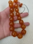 Стар руски кехлибарен гердан с кръгли,плътни зърна и обеци кехлибар и сребро ,50 грама, снимка 5